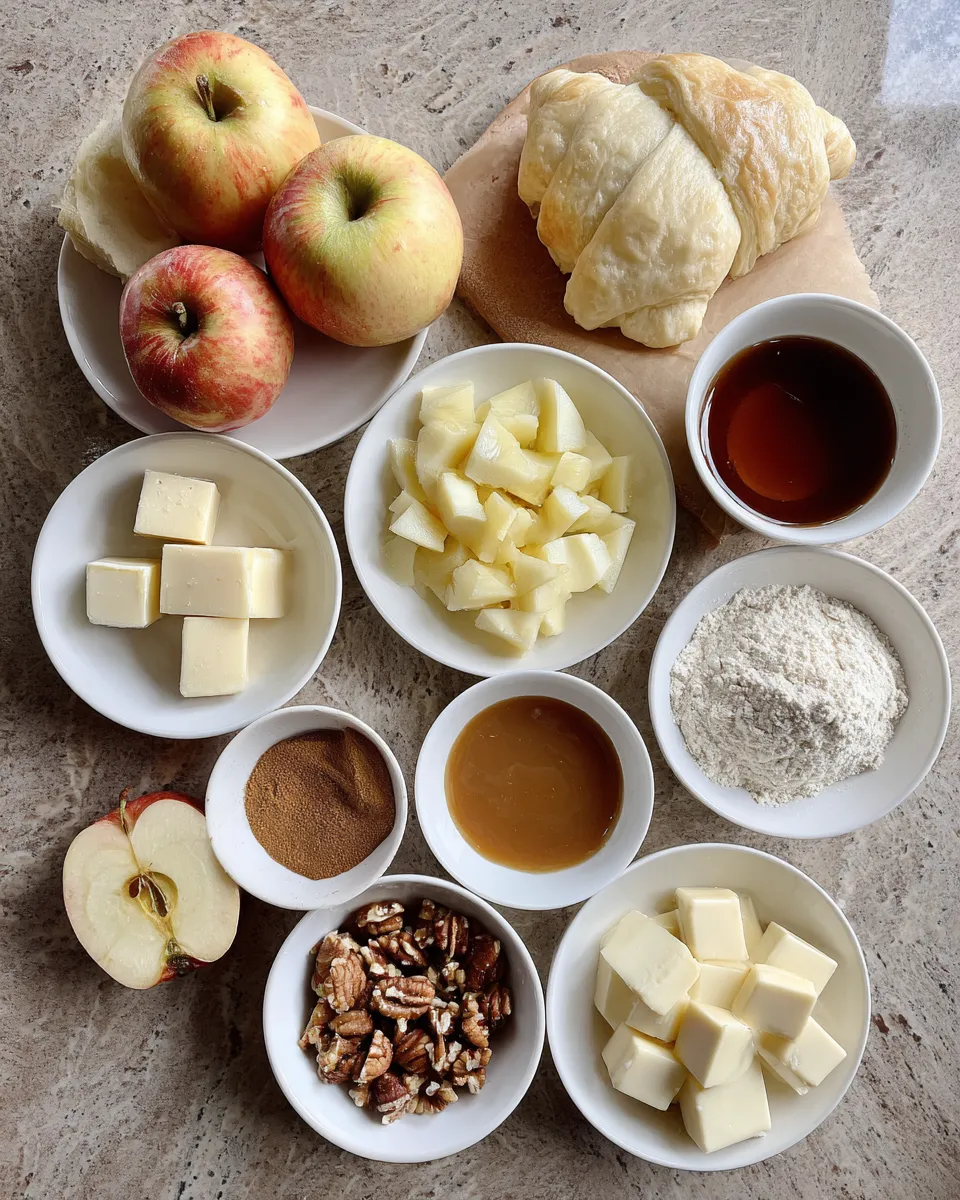 Ingredients for Decadent Caramel Apple Brie Croissant Bites: A Bite-Sized Delight