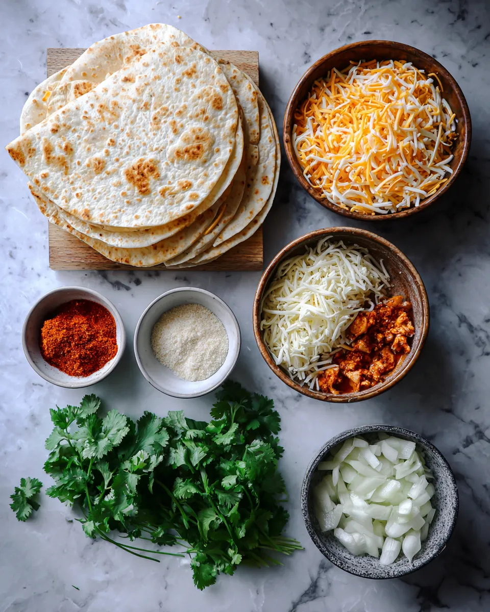 Ingredients for Spicy and Savory Chili Butter Toasted Quesadillas