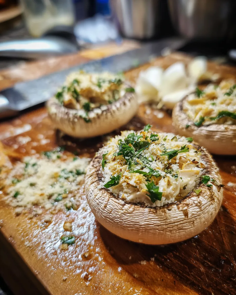 Ingredients for Indulgent Crab-Stuffed Mushrooms: A Parmesan Lover's Dream