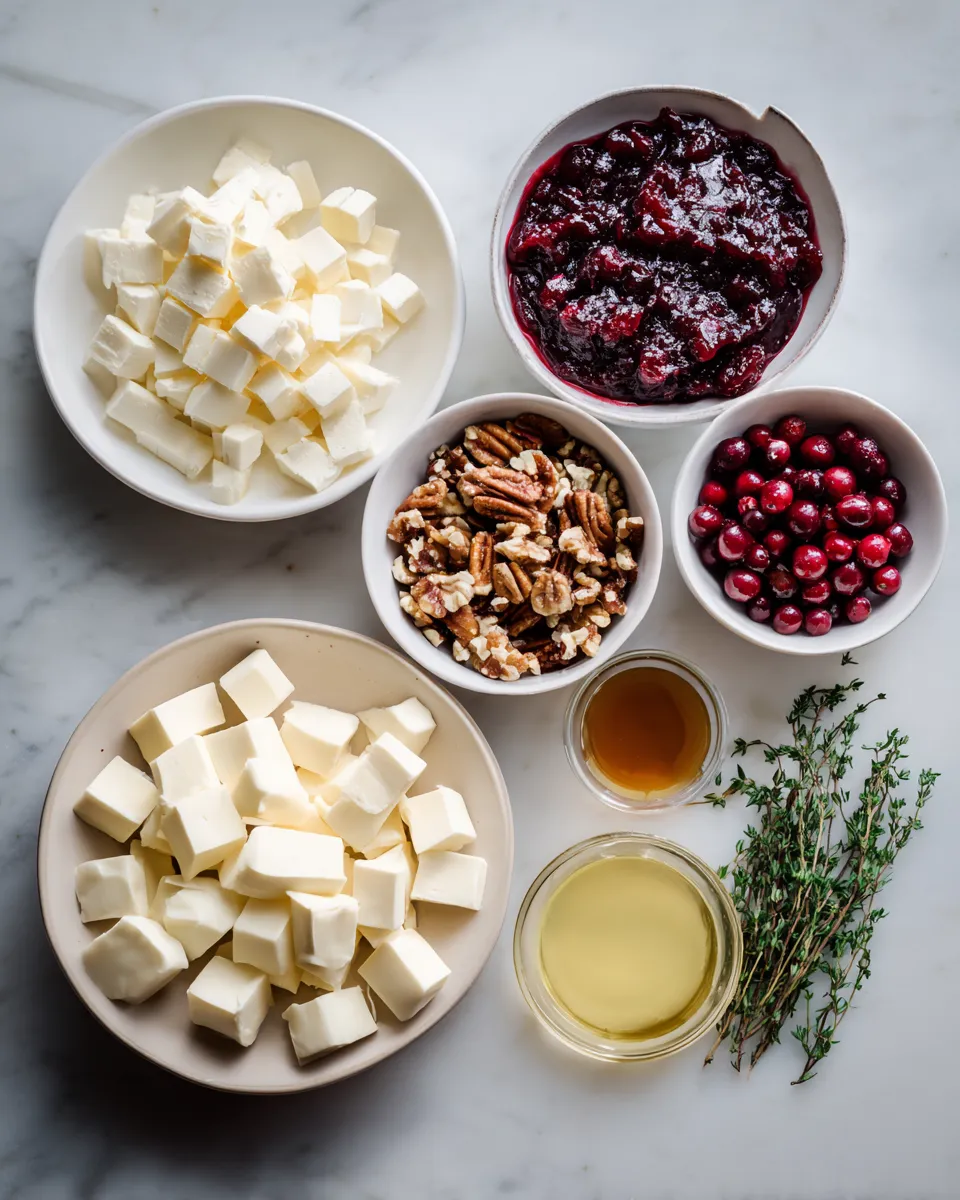 Ingredients for Irresistible Cranberry Brie Phyllo Appetizers: A Delightful Bite of Indulgence