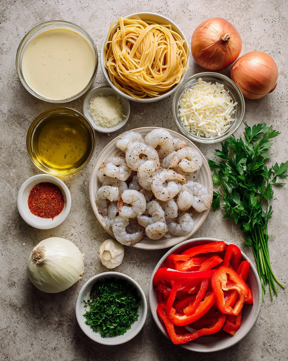 Ingredients for Indulgent Creamy Cajun Shrimp Pasta: A Spicy Delight