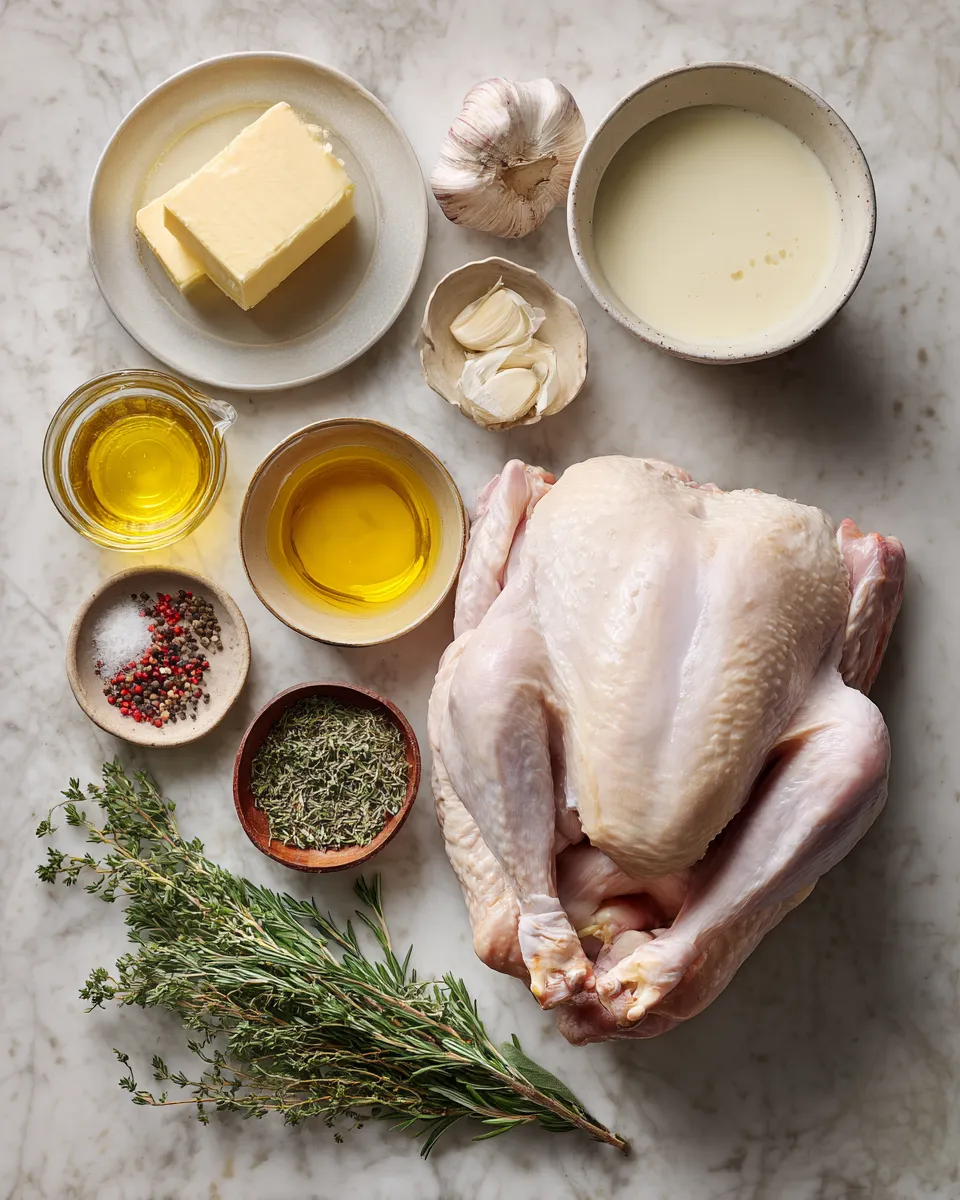 Ingredients for Indulgent Creamy Garlic Dijon Roasted Turkey: A Decadent Feast