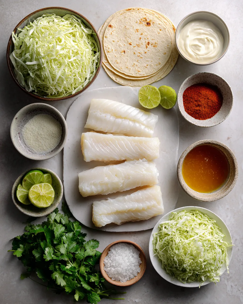 Ingredients for Crispy Baja Fish Tacos: Irresistibly Crunchy Delight