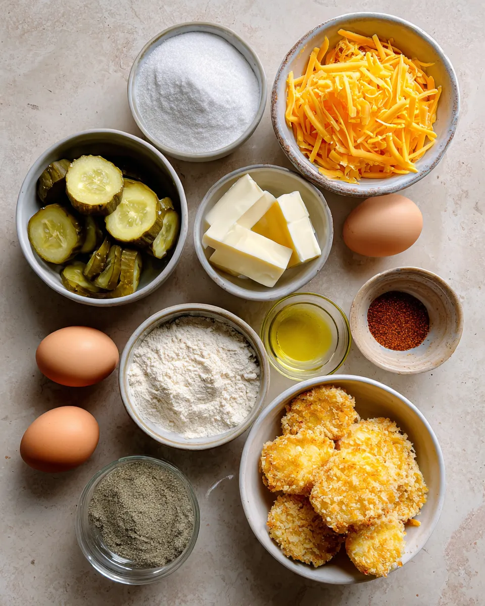 Ingredients for Irresistible Crispy Pickle Cheese Bites