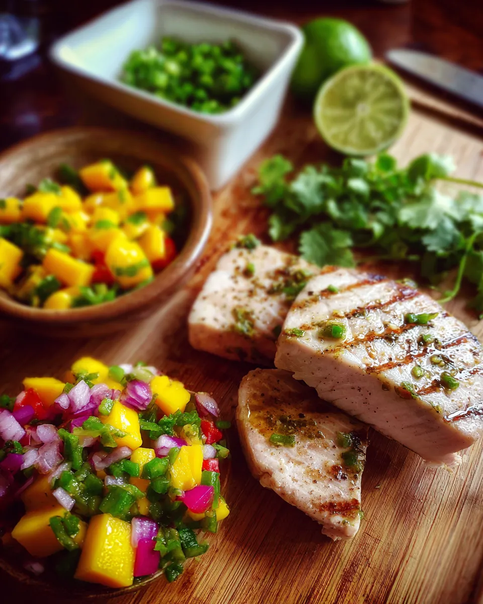 Ingredients for Sizzling Grilled Swordfish with Mouthwatering Mango Salsa