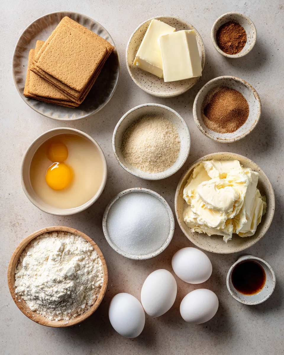 Ingredients for Indulgent Holiday Eggnog Cheesecake Bites: A Festive Delight