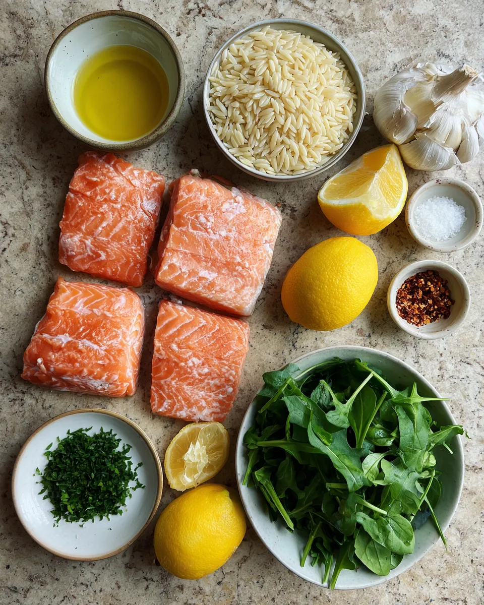 Ingredients for Delicious Lemon Orzo and Salmon: A Flavorful Feast