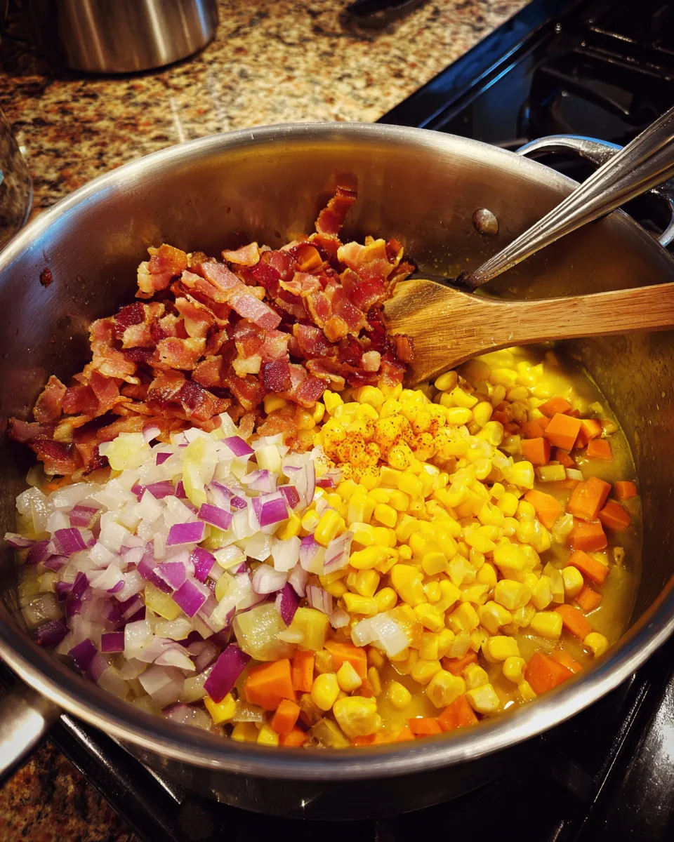 Ingredients for Indulgent Lobster Corn Chowder: A Crispy Bacon Delight
