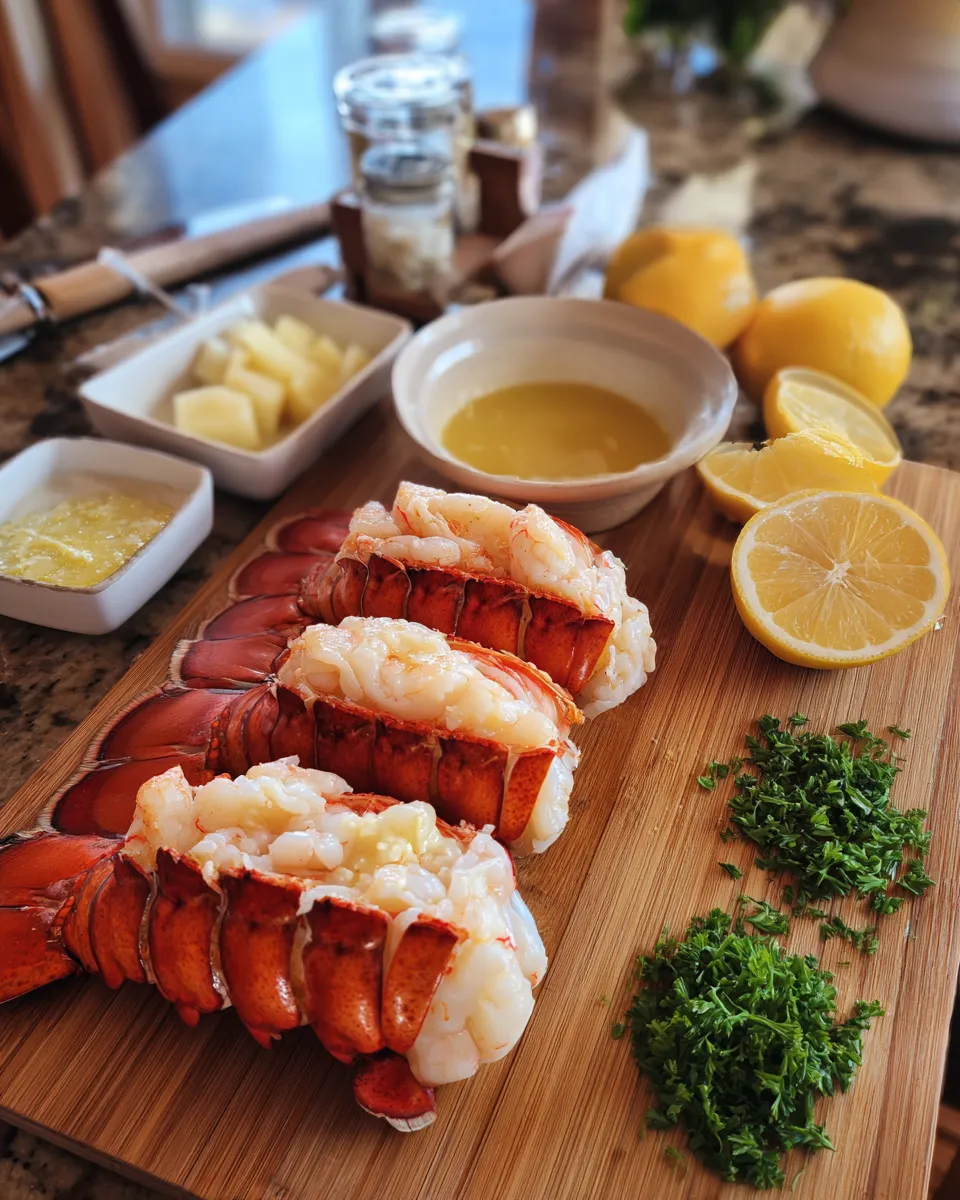 Ingredients for Indulgent Lobster Tail with Zesty Lemon Garlic Butter