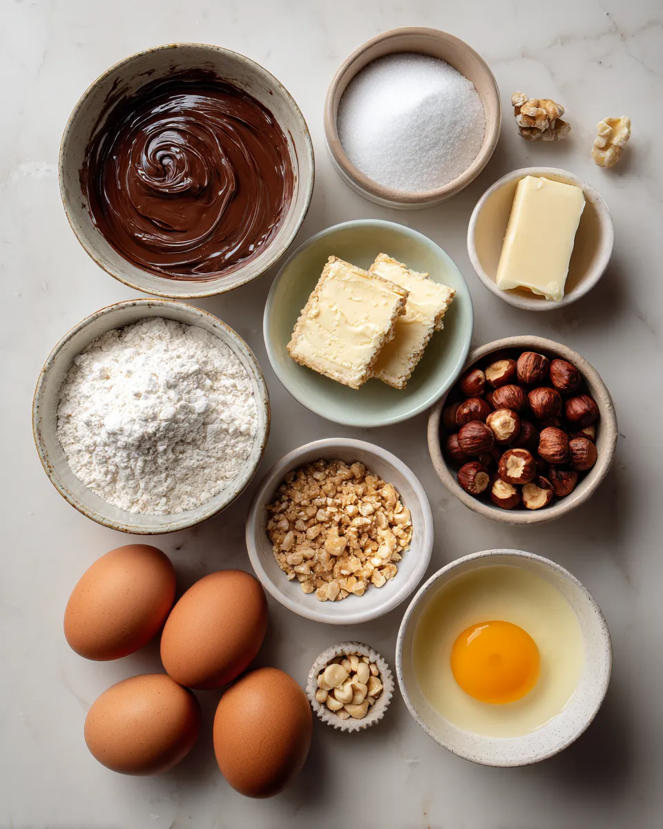 Ingredients for Indulge in Decadent Mini Chocolate Hazelnut Cheesecake Cups