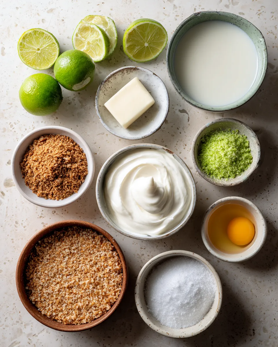 Ingredients for Irresistible Mini Key Lime Tarts: A Sweet and Salty Treat