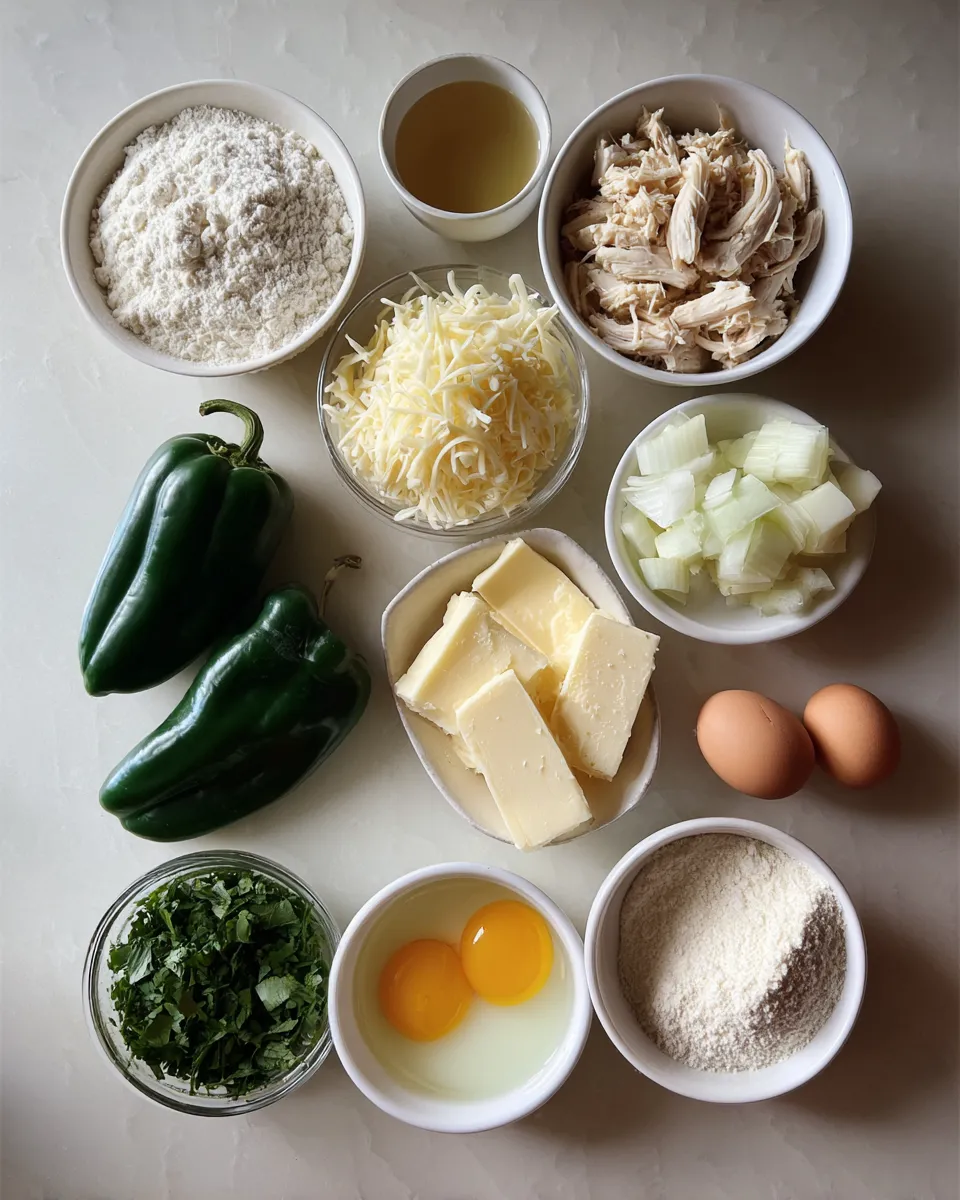 Ingredients for Spicy Mini Poblano Chicken Empanadas: Irresistibly Delicious