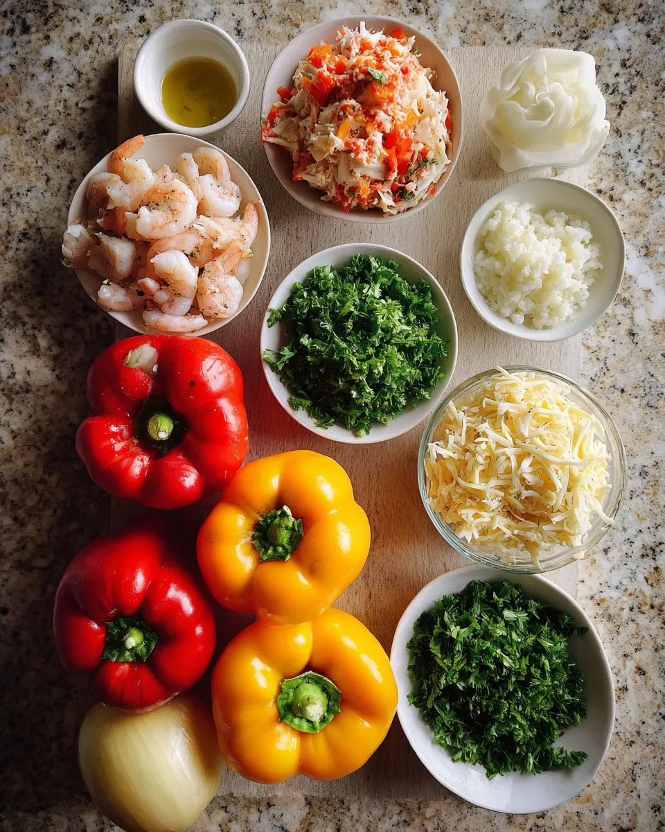 Ingredients for Delicious Shrimp and Crab Stuffed Bell Peppers: A Flavorful Twist on a Classic Dish