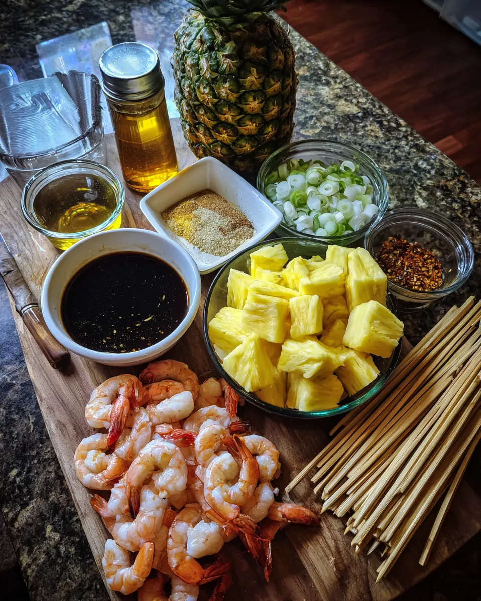 Ingredients for Delicious Shrimp and Pineapple Skewers: A Tropical Delight
