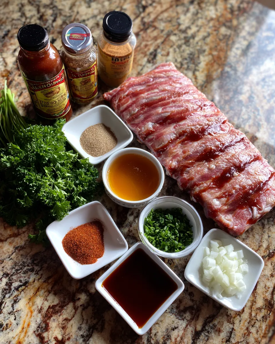 Ingredients for Deliciously Tender Slow Cooker Honey BBQ Pork Ribs