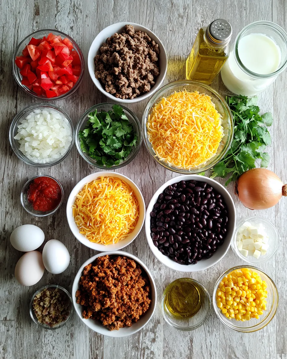 Ingredients for Savory Southwest Ground Turkey Cornbread Bake: A Flavorful Fiesta
