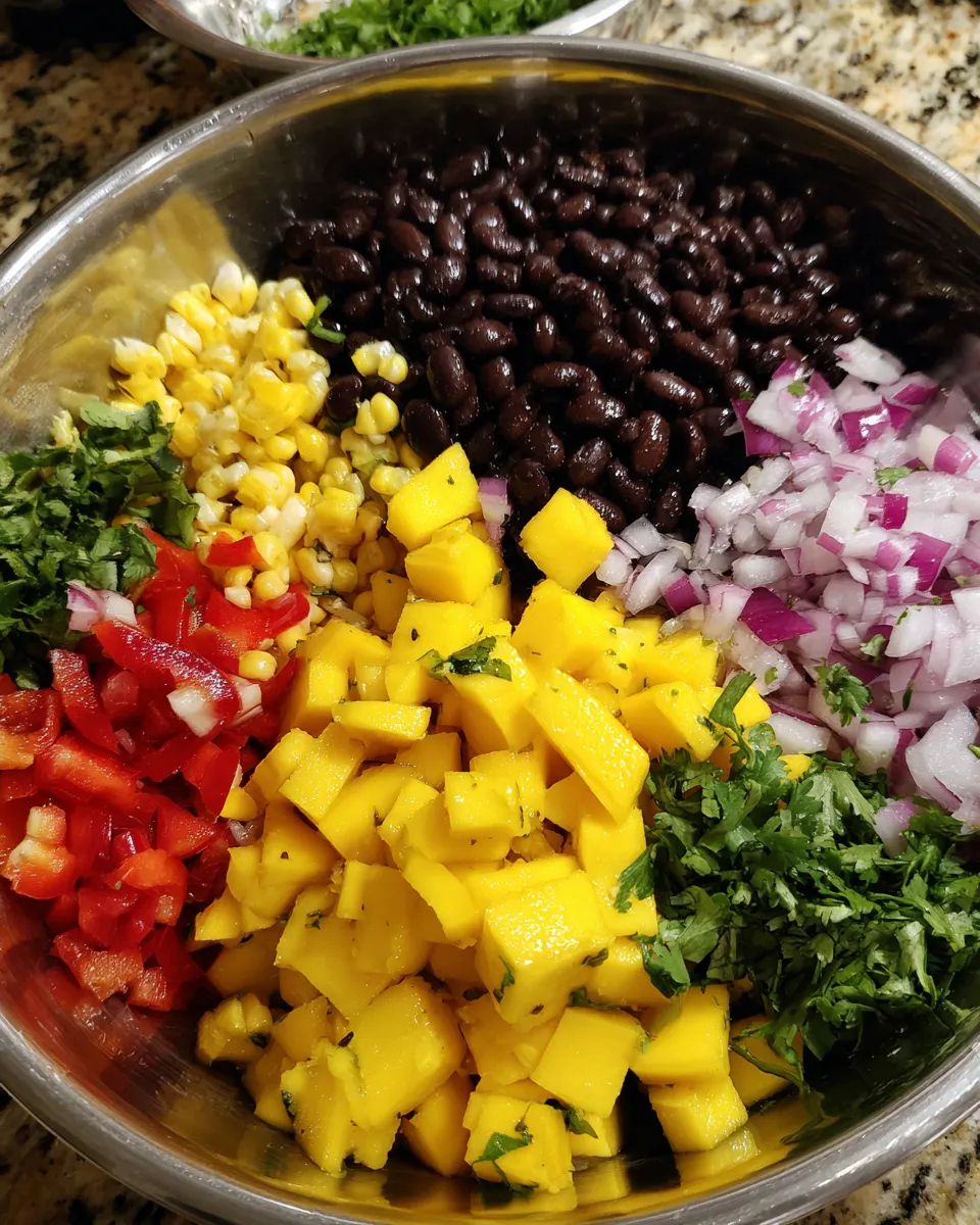 Ingredients for Power up your taste buds with this refreshing Black Bean Mango Salad