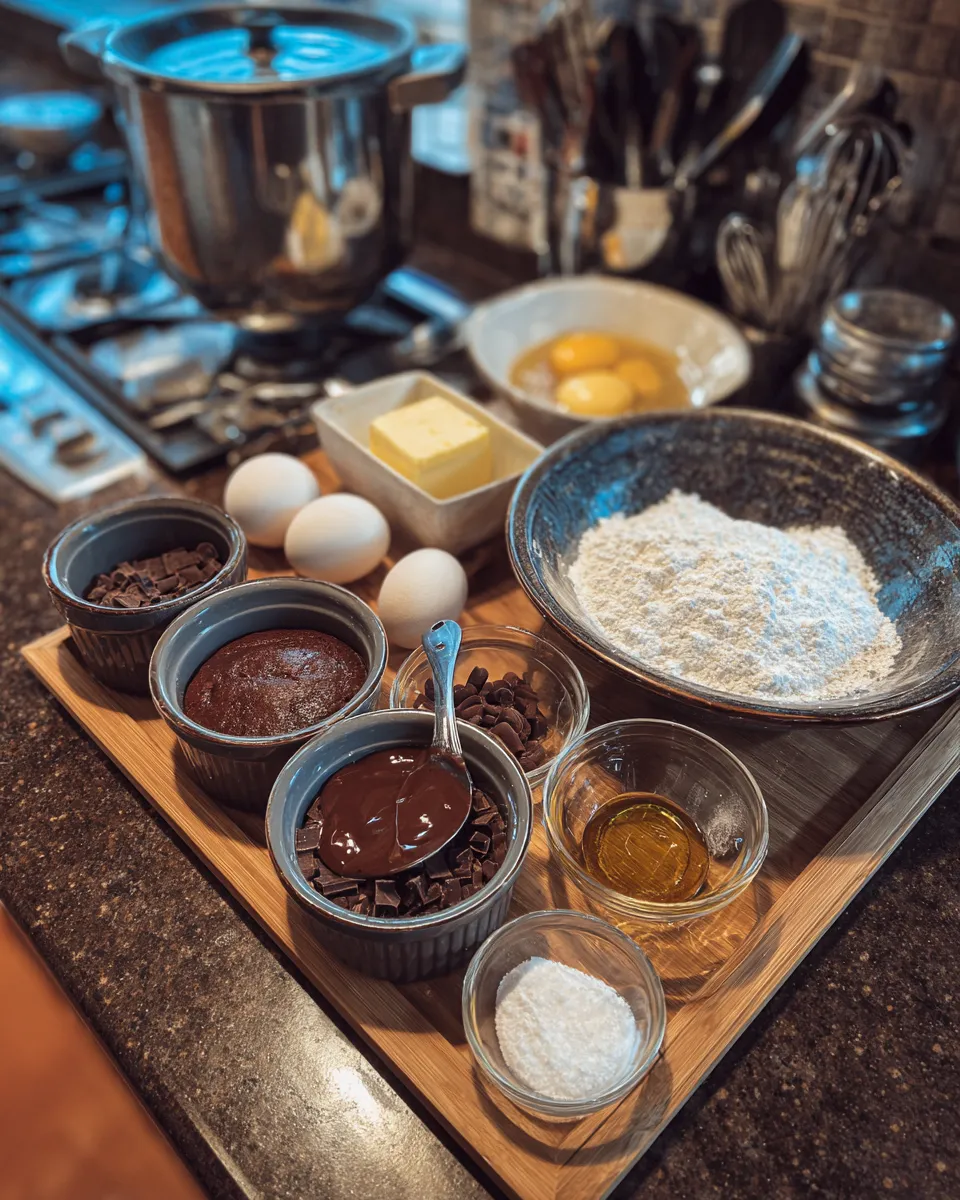 Ingredients for Indulge in Decadent Chocolate Lava Brownie Cakes