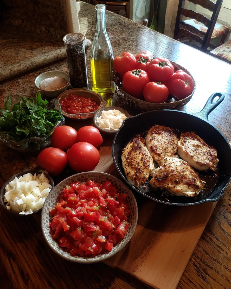 Ingredients for Creamy Tomato Basil Chicken Skillet: Indulgent Comfort in Every Bite