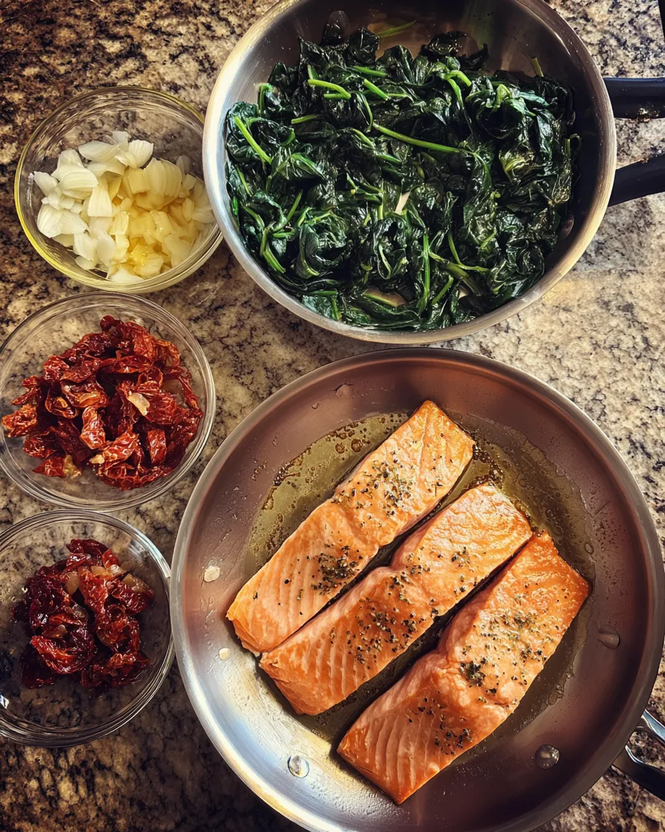 Ingredients for Indulgent Creamy Tuscan Salmon: A Savory Delight