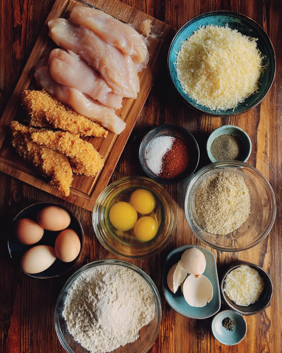 Ingredients for Irresistible Crispy Garlic Parmesan Chicken Tenders