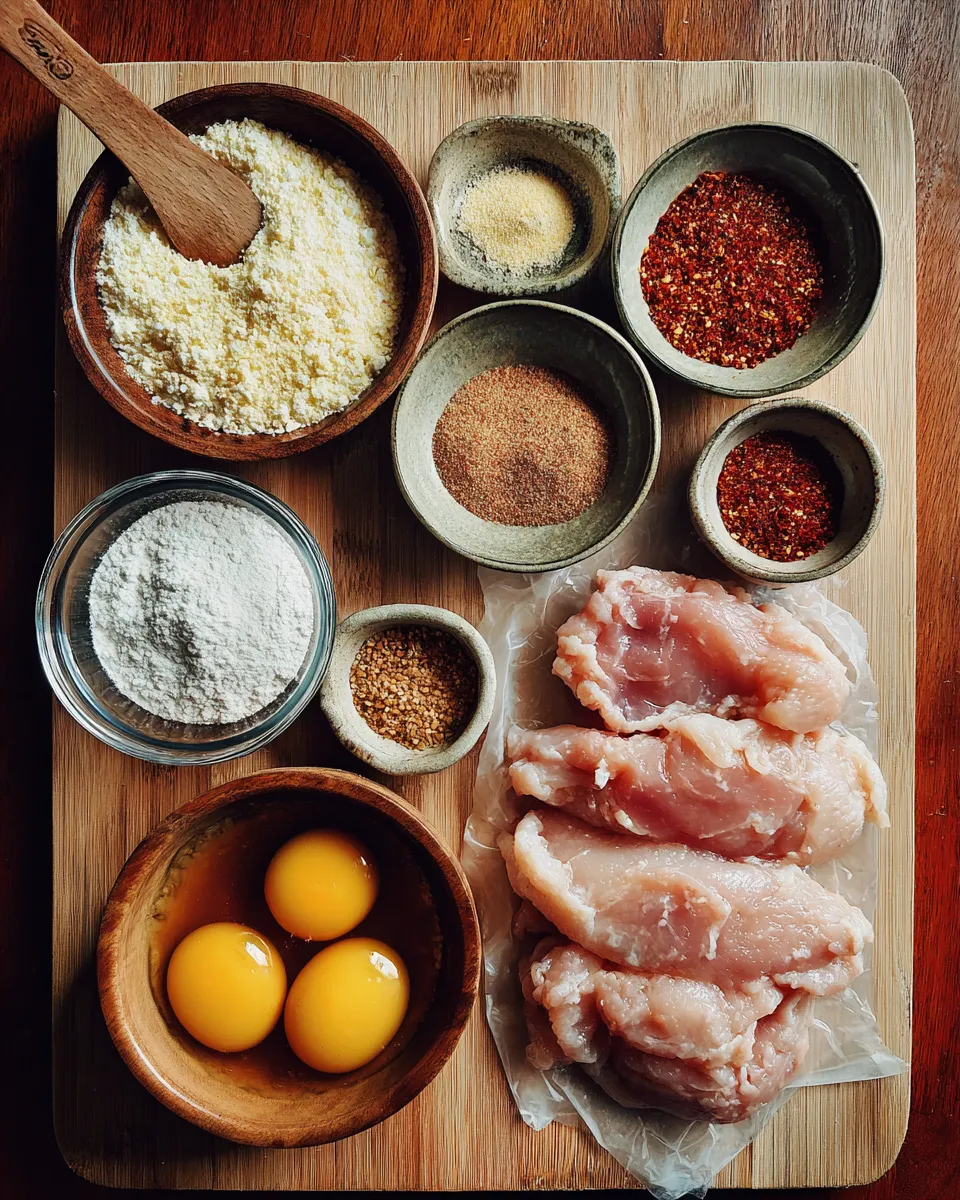 Ingredients for Crispy Hot Honey Chicken Cutlets: Irresistibly Spicy and Sweet