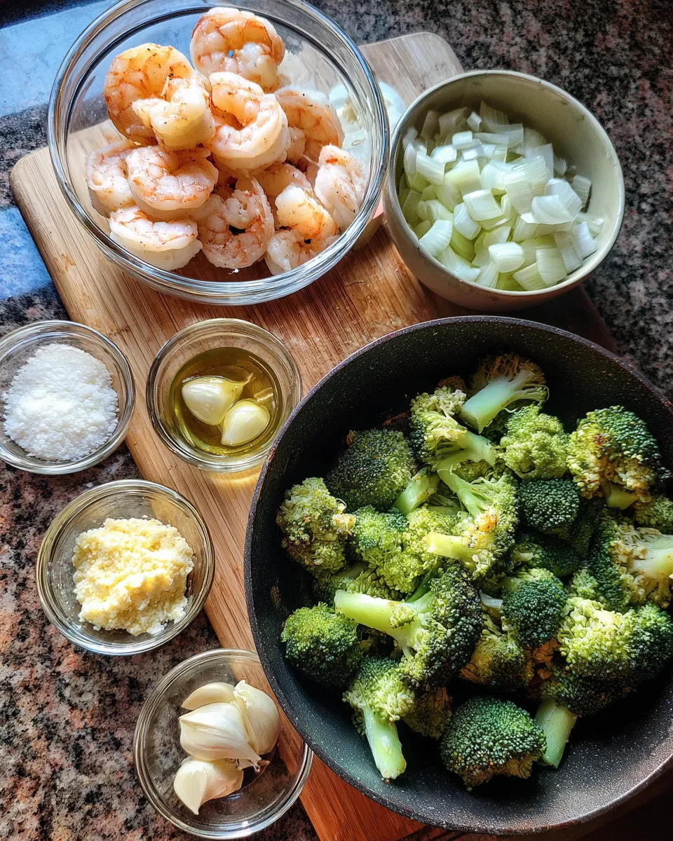 Ingredients for Sizzling Garlic Butter Shrimp and Broccoli: A Mouthwatering Delight