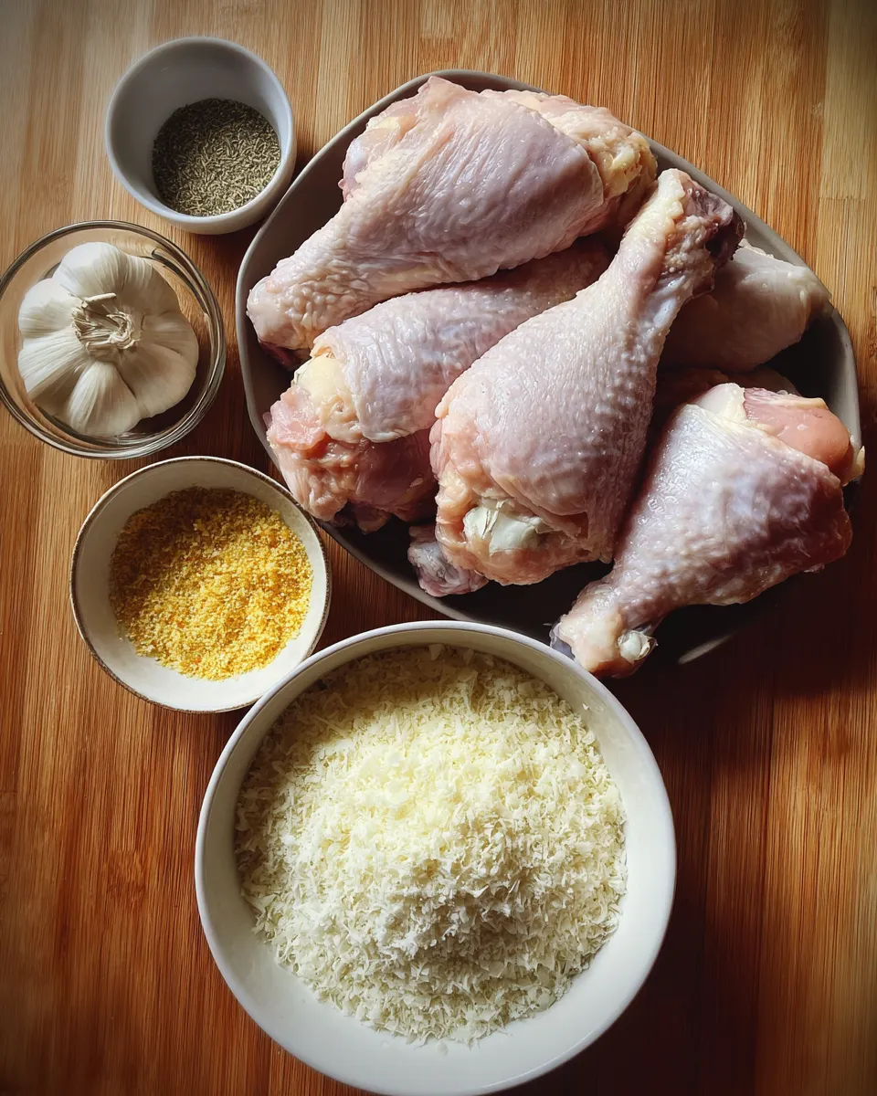 Ingredients for Irresistible Garlic Parmesan Chicken Drumsticks: A Flavor Explosion