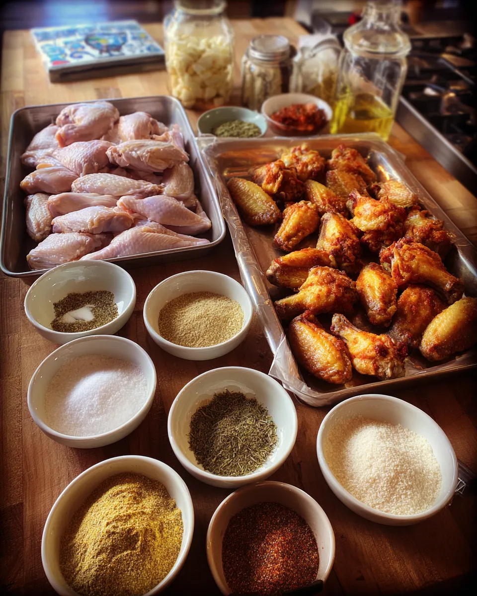Ingredients for Irresistible Garlic Parmesan Crispy Chicken Wings: A Flavor Explosion