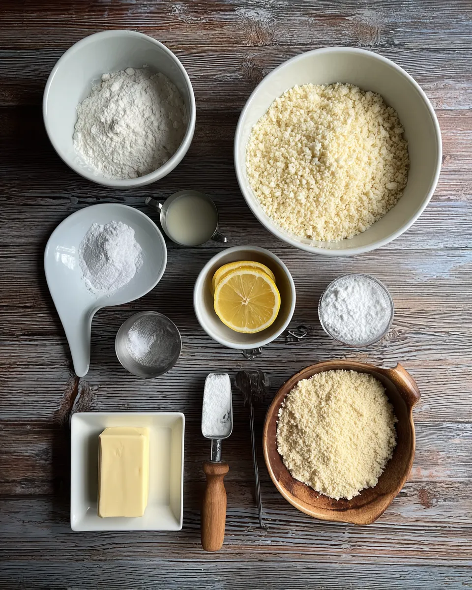 Ingredients for Irresistible Lemon Blueberry Cheesecake Bars: A Burst of Citrusy Bliss