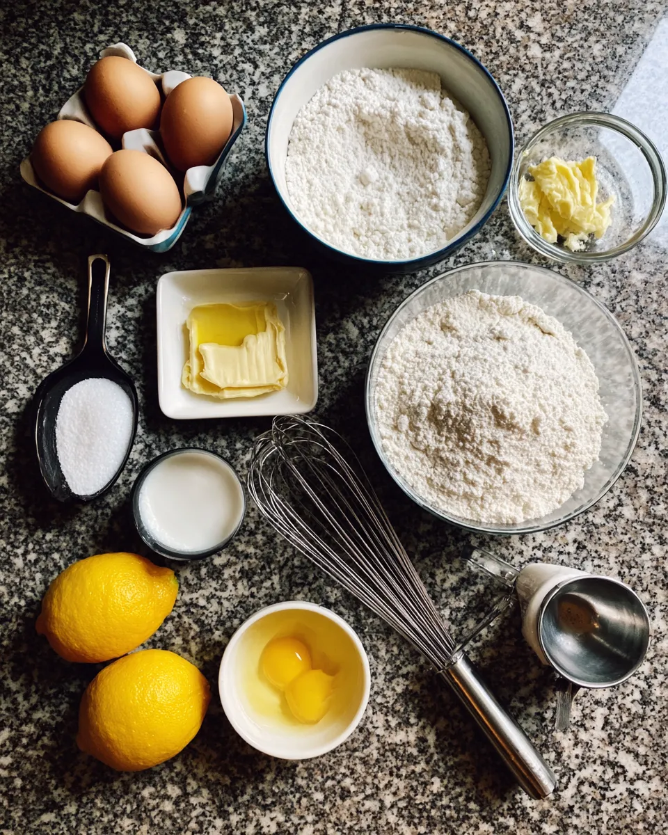 Ingredients for Deliciously Tangy Lemon Ricotta Pancakes: A Fluffy Breakfast Delight