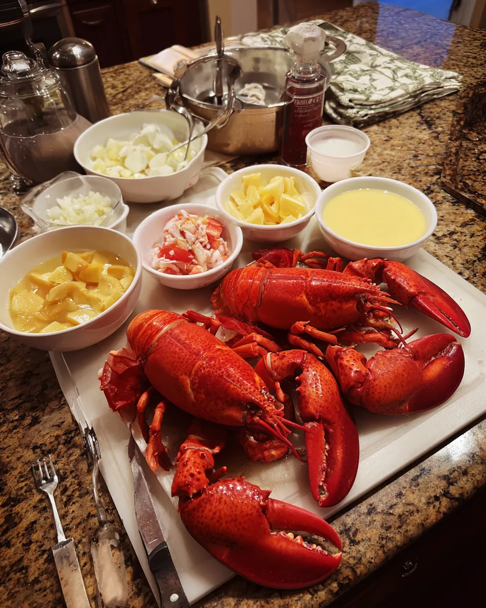 Ingredients for Indulgent Lobster Bisque with Sherry Cream: A Decadent Delight