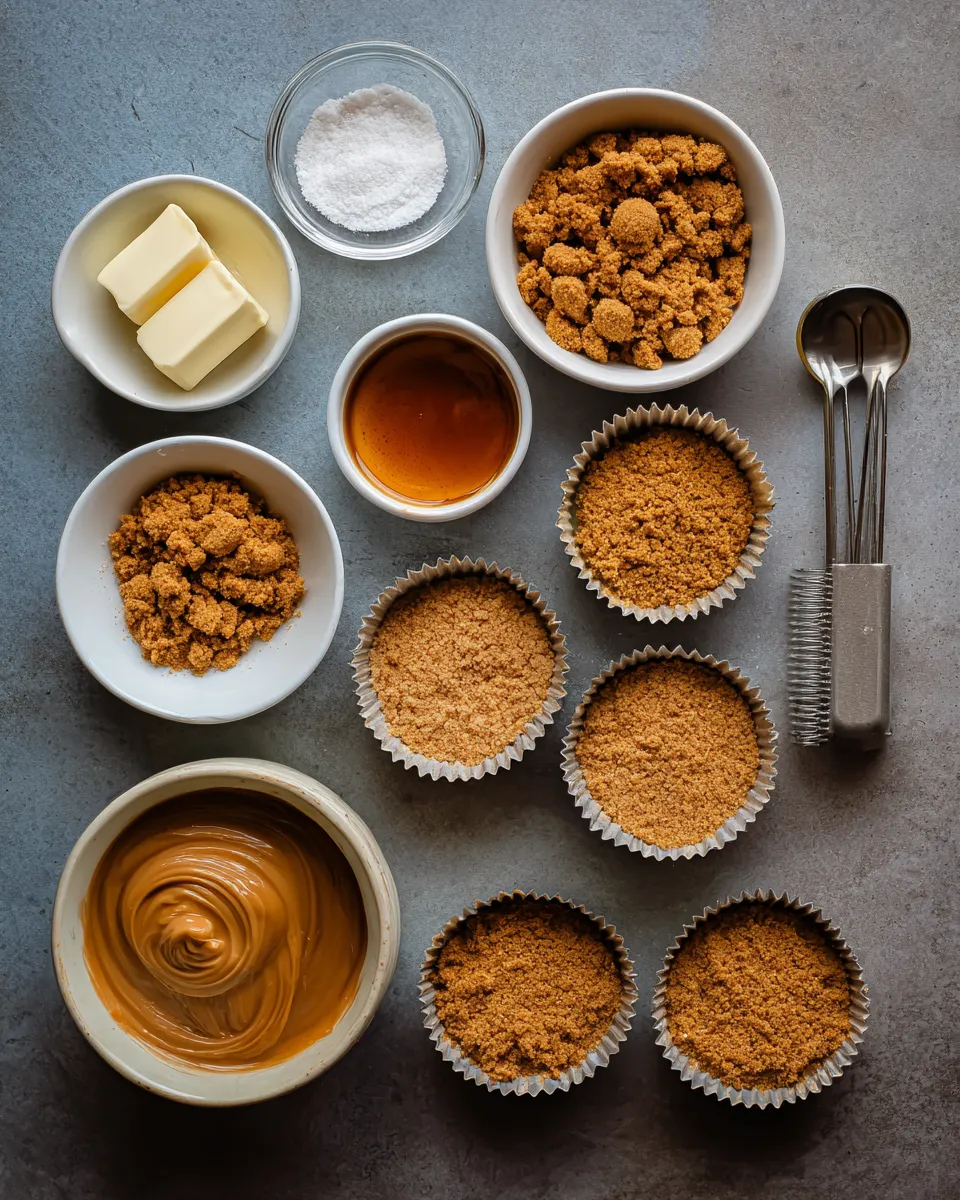 Ingredients for Indulgent No-Bake Biscoff Cheesecake Cups