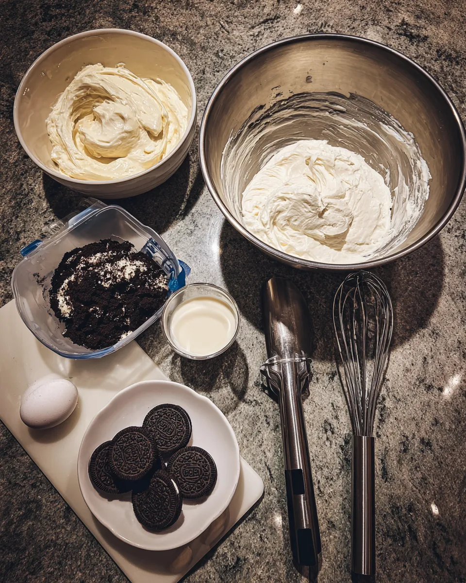 Ingredients for Indulgent No-Bake Oreo Icebox Cake: A Decadent Delight