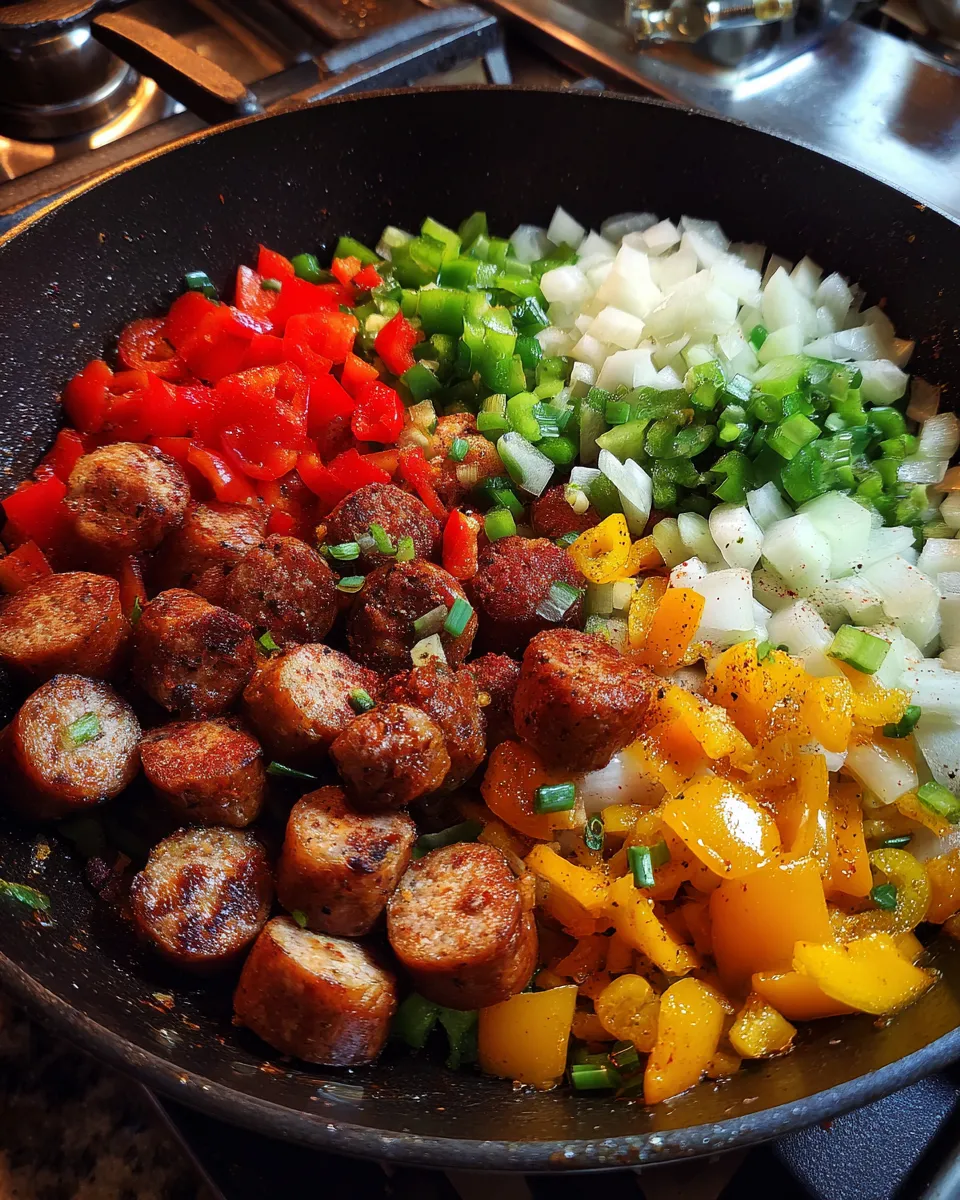 Ingredients for Spicy Cajun Shrimp Sausage Skillet: Fiery Flavor Explosion
