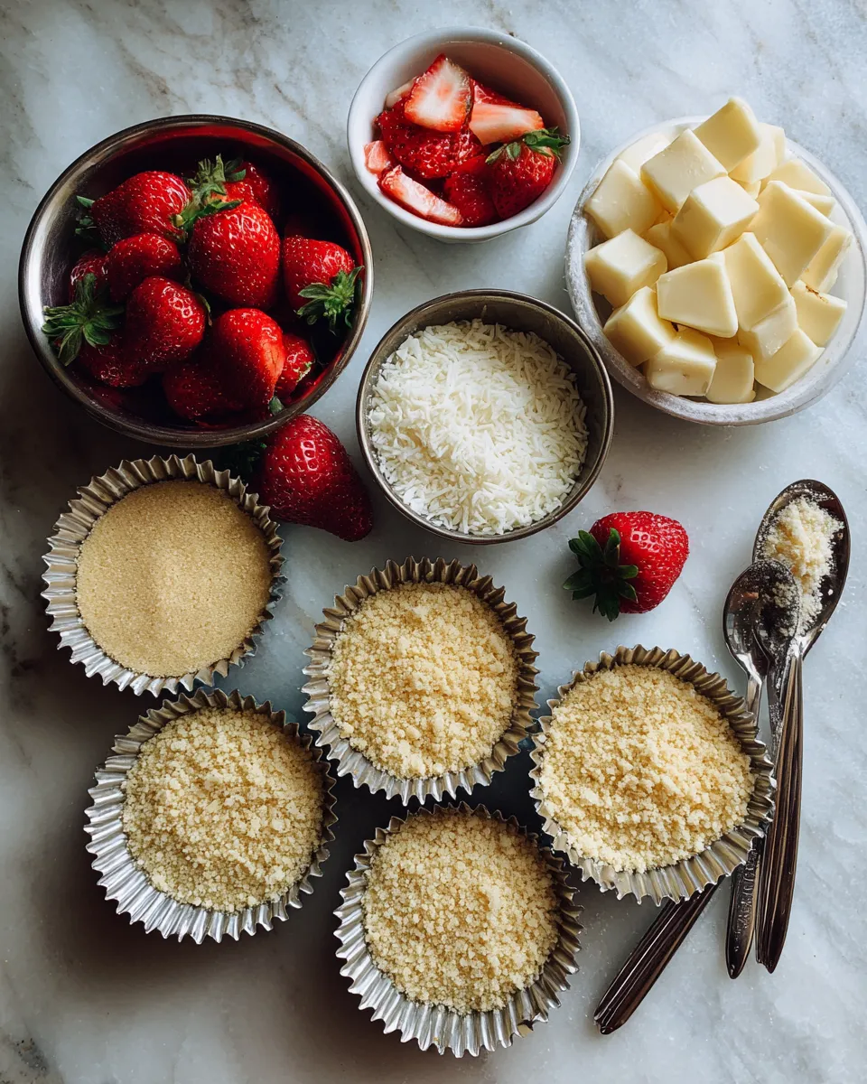 Ingredients for Irresistible Strawberry Crunch Cheesecake Cups
