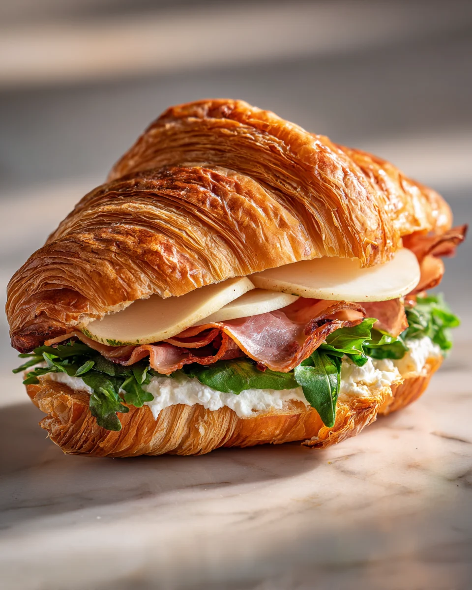 Apple Goat Cheese Croissant Sandwich