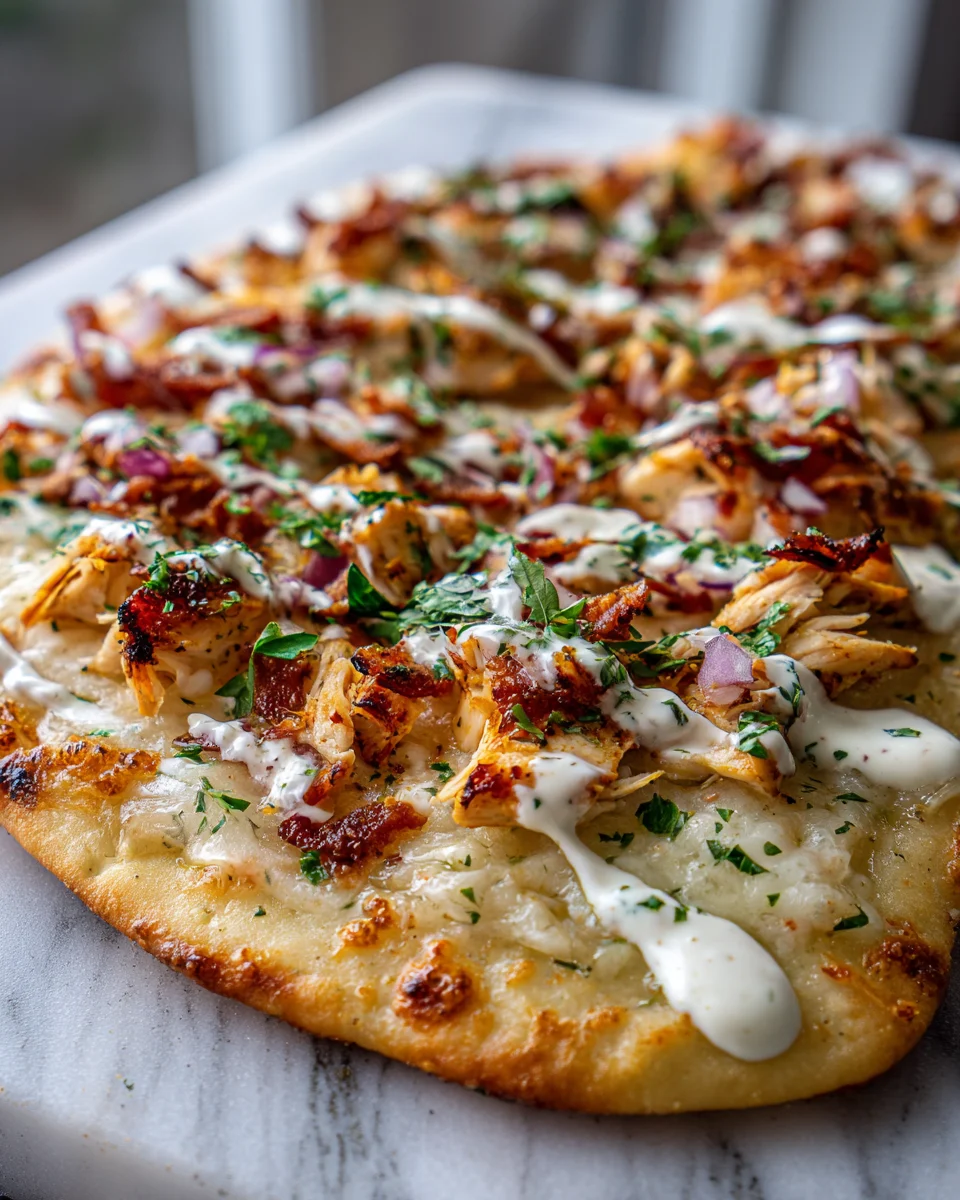 Jenny's BBQ Chicken Bacon Ranch Flatbread Recipe