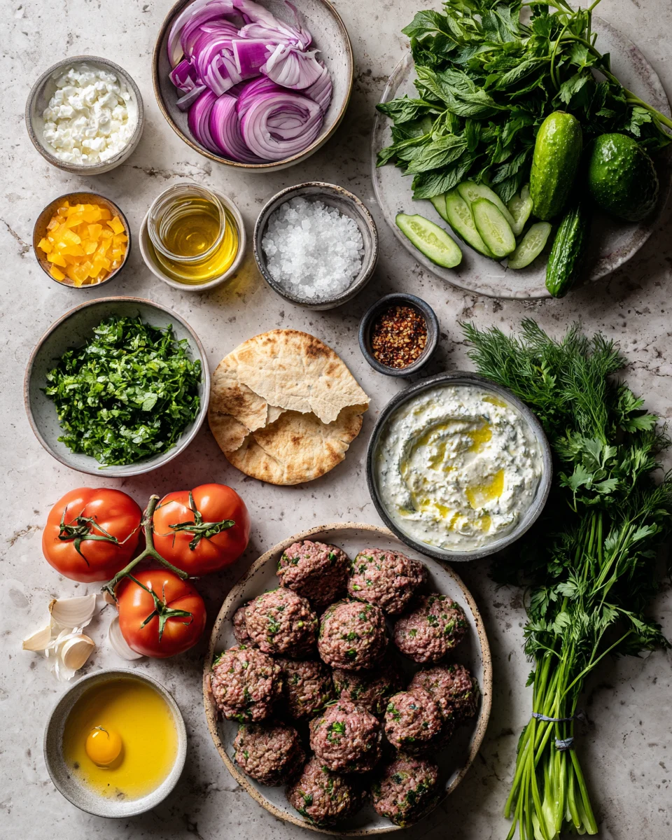 Beef Kofta with Yogurt Dip