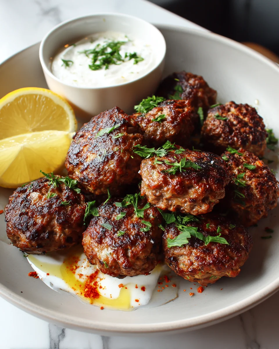 Beef Kofta with Yogurt Dip