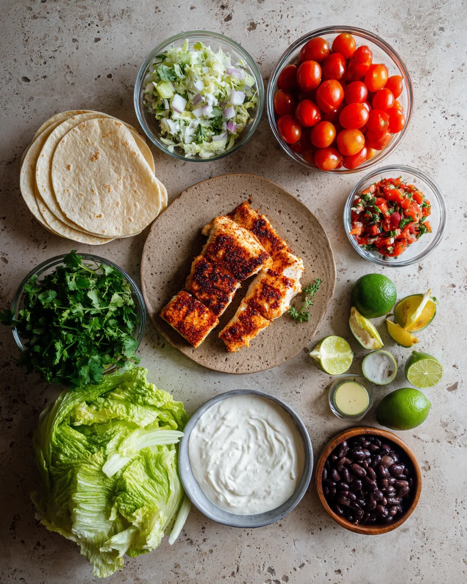 Blackened Fish Tacos with Lime Crema