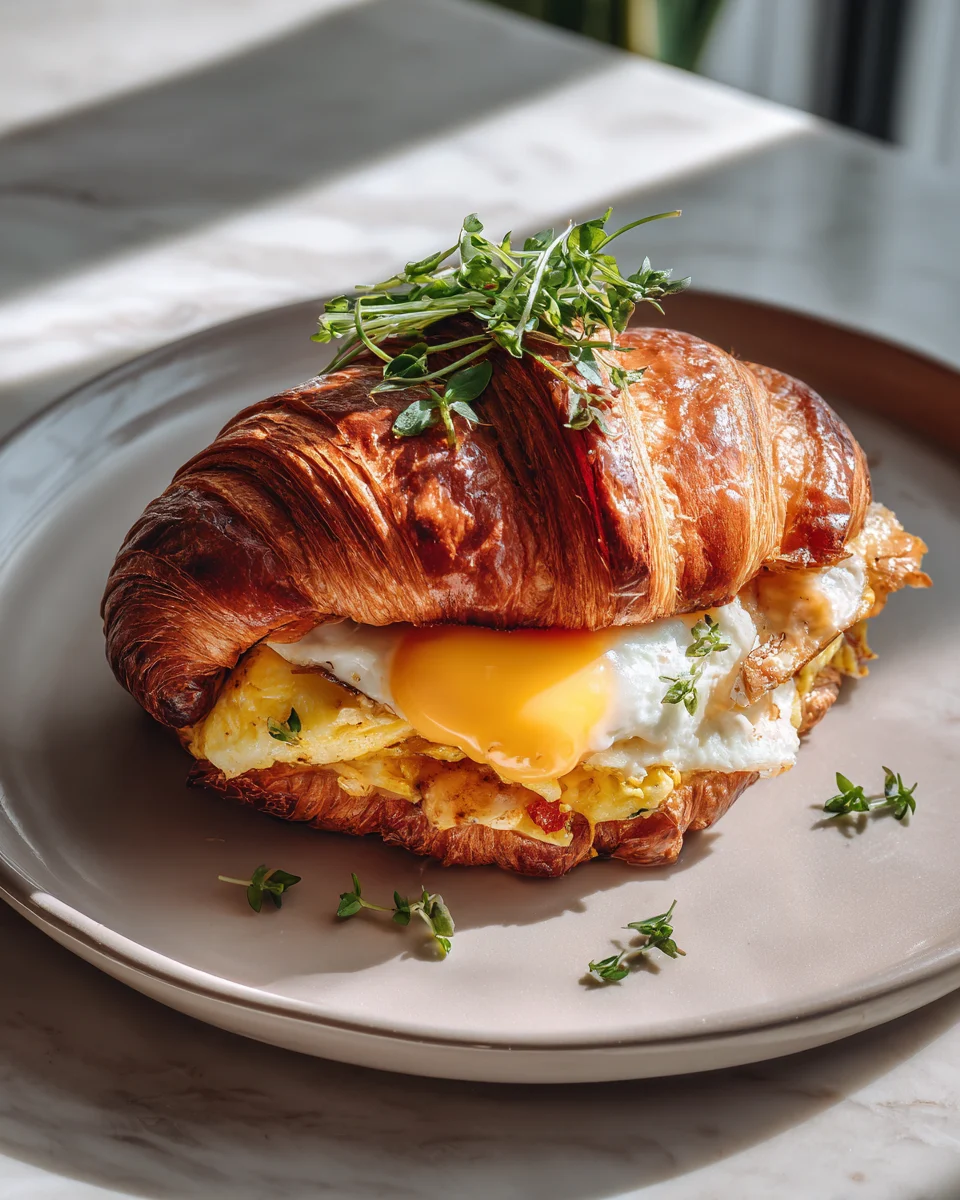 Breakfast Croissant Melt with Honey Butter
