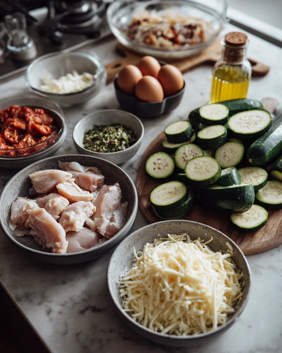 Cheesy Zucchini and Chicken Bake
