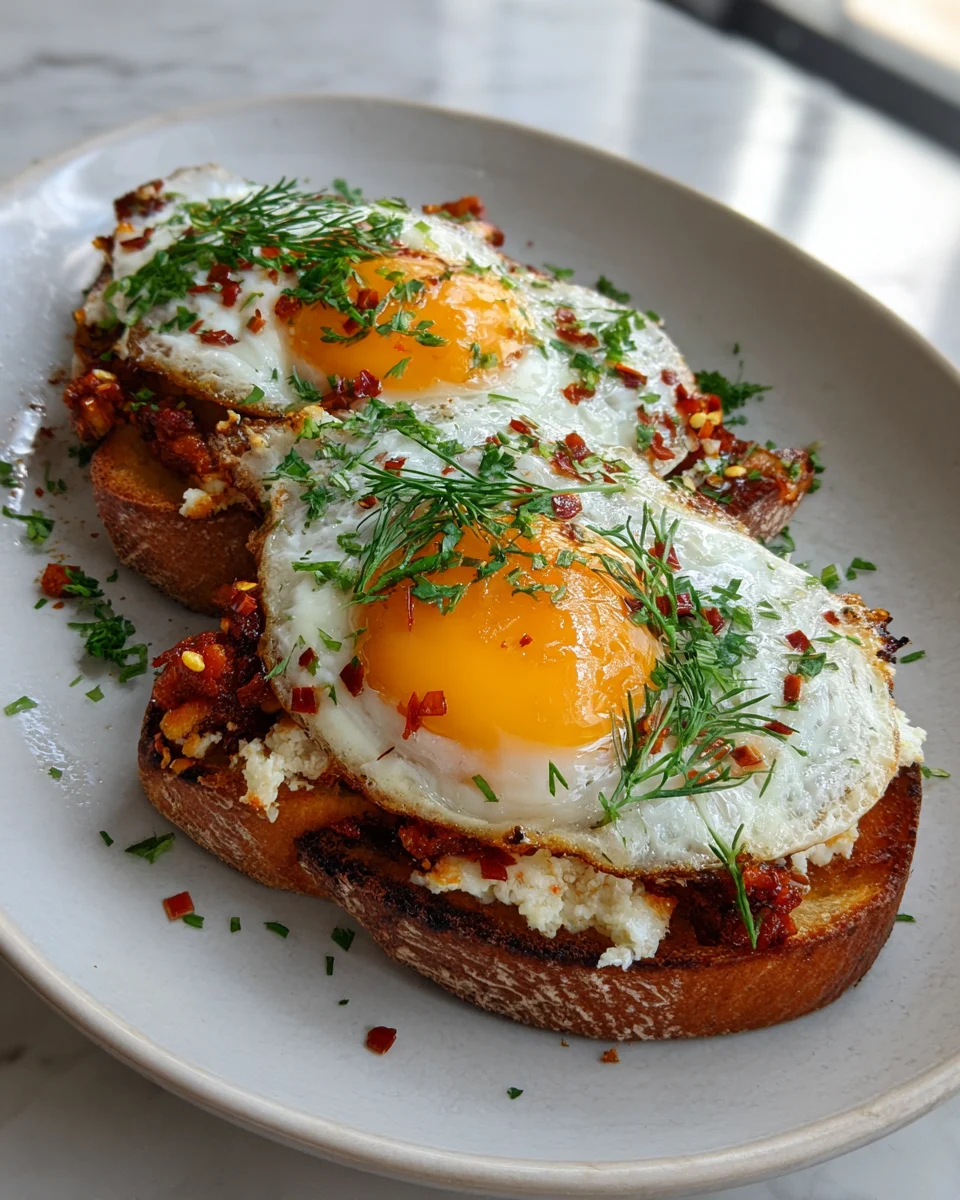 Chili Crisp Fried Eggs on Toast
