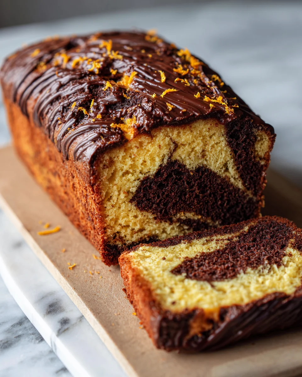 Chocolate Orange Marble Loaf Cake