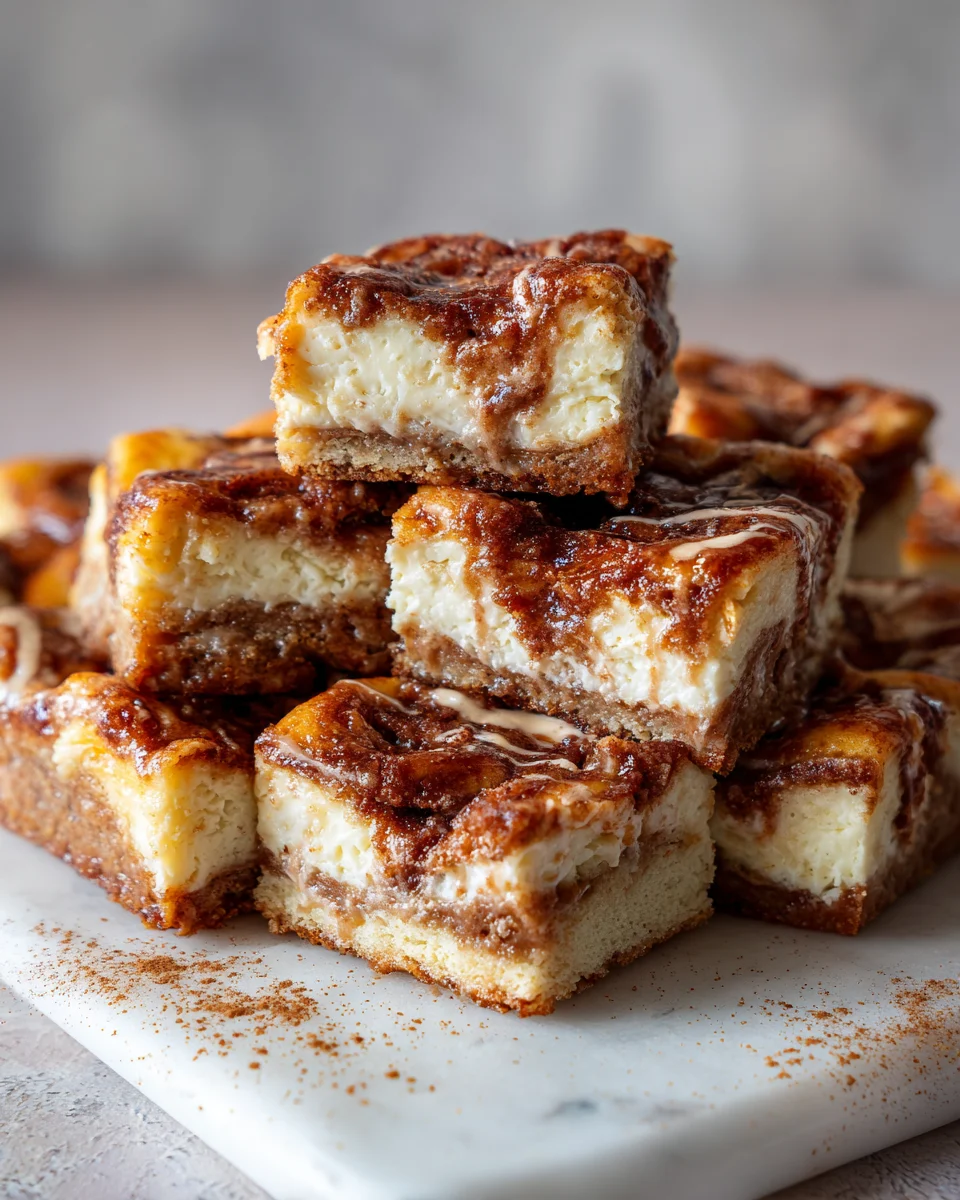 Cinnamon Roll Cheesecake Bars