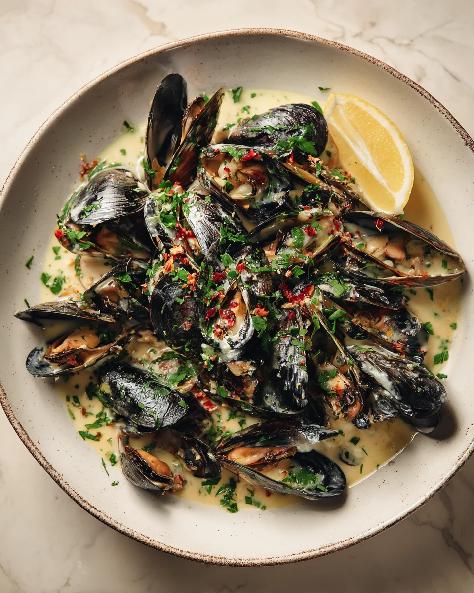 Creamy Tuscan Garlic Mussels