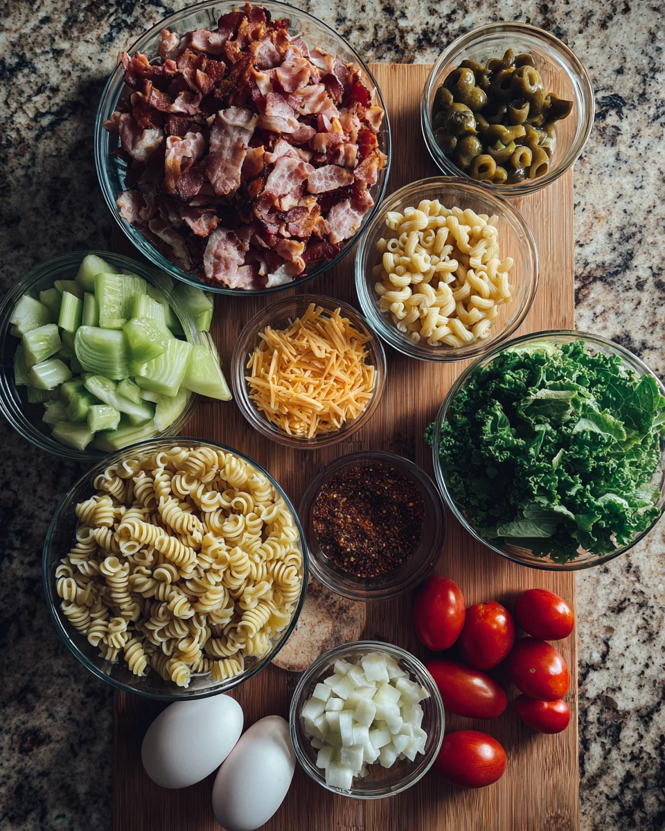 Dill Pickle Bacon Pasta Salad