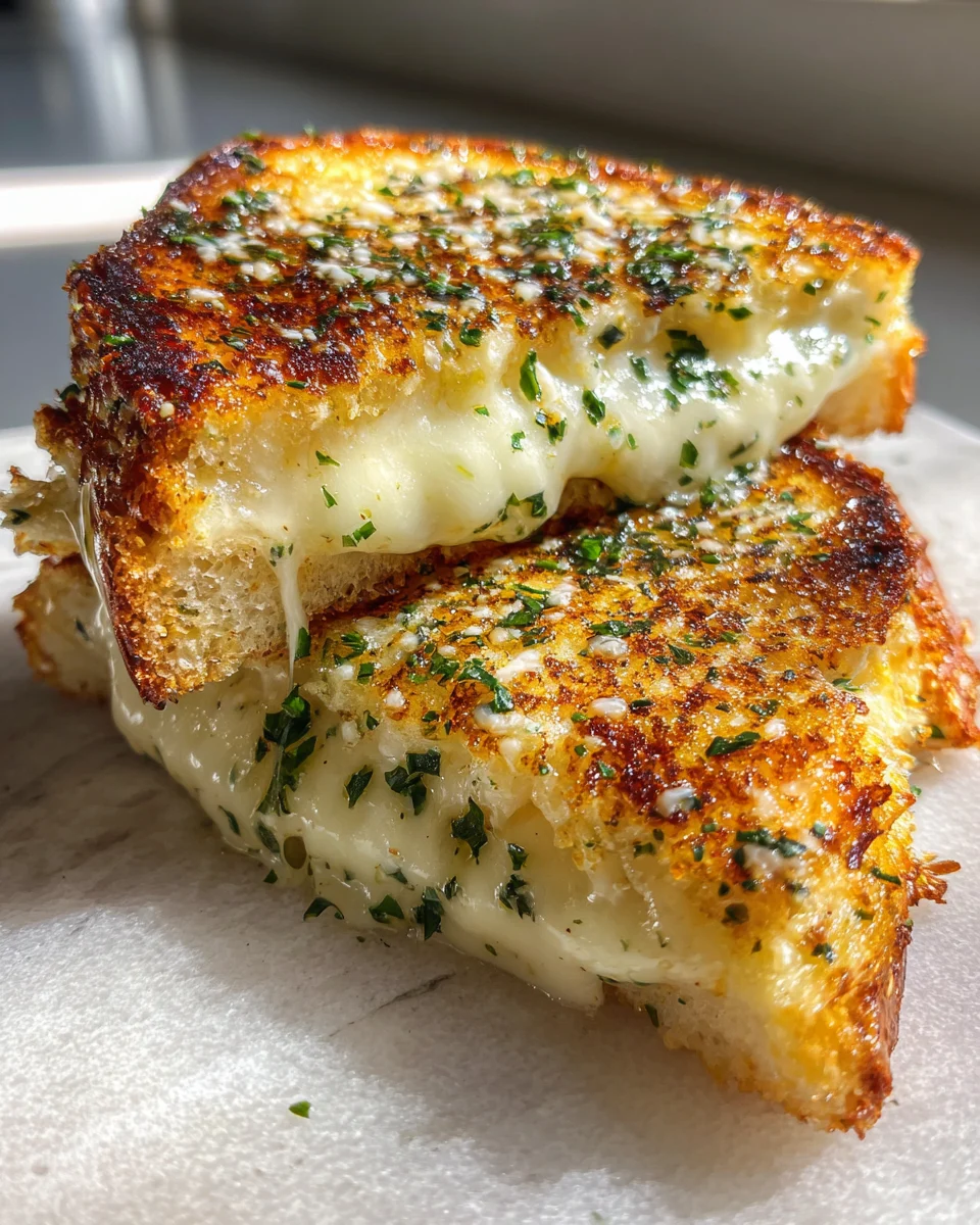 Garlic Bread Grilled Cheese Explosion