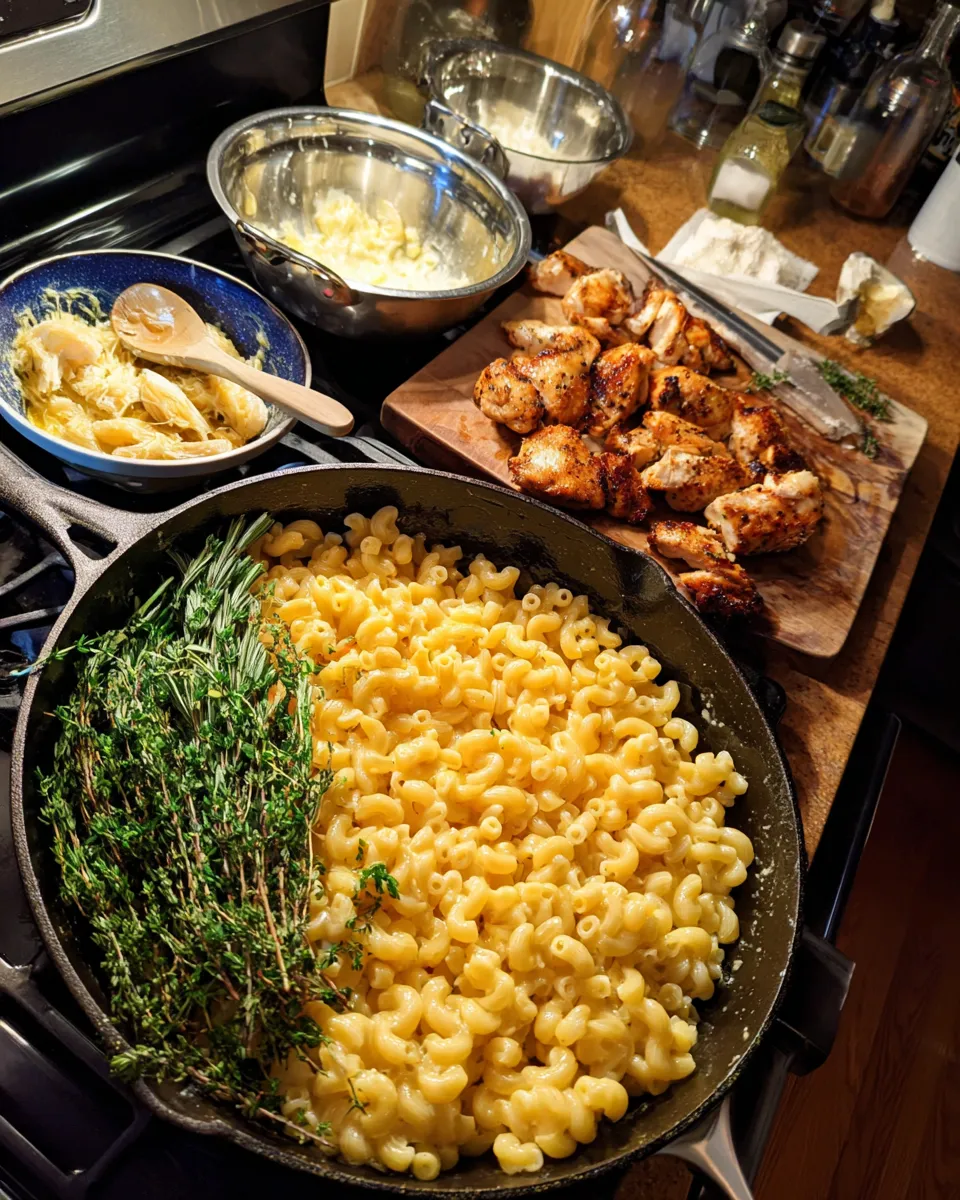 Ingredients for Savory Garlic Butter Chicken Mac Cheese: A Flavorful Twist on a Classic Dish